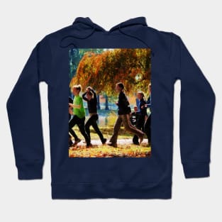 Jogging - Girls Jogging On an Autumn Day Hoodie